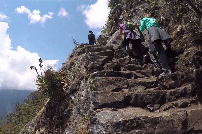 Way to the top the Machu Picchu mountain  Way to the top the Machu Picchu mountain