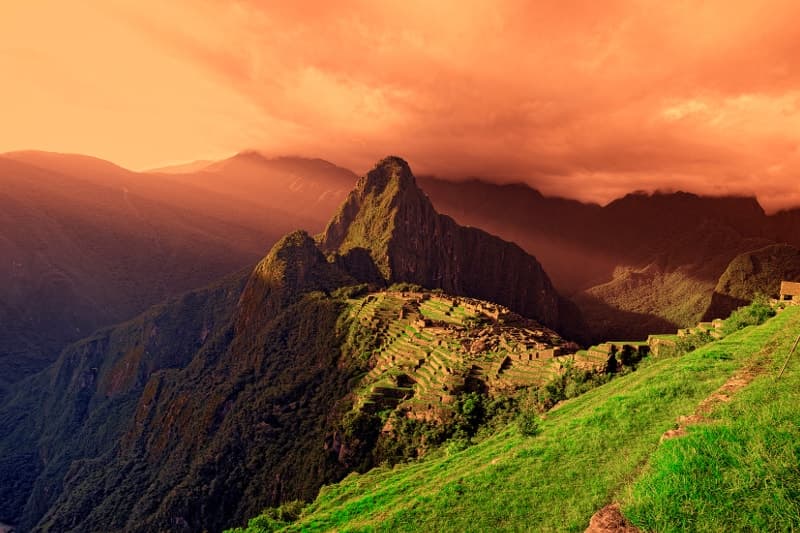 El ocaso en Machu Picchu.